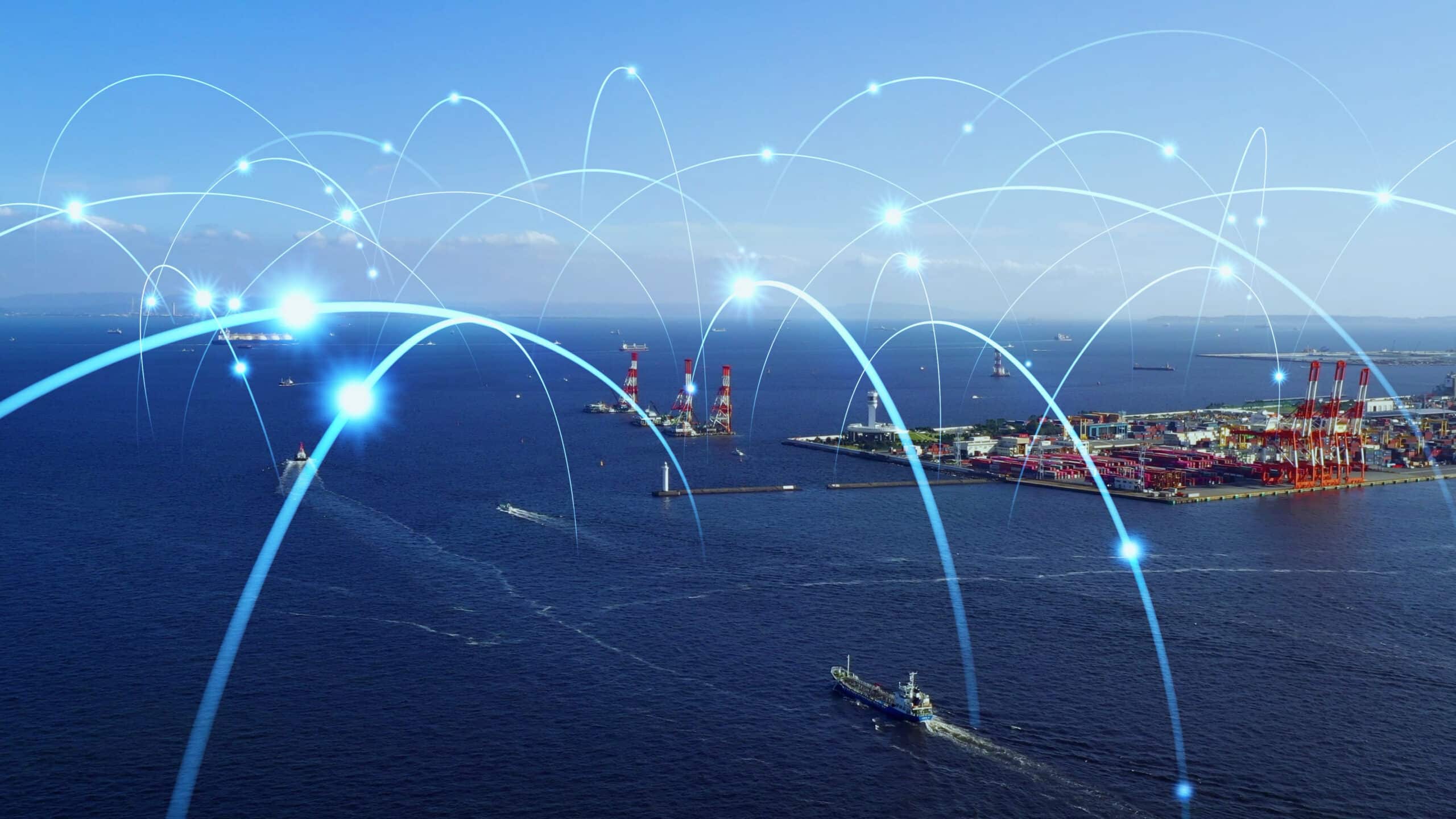 Ships,And,Communication,Network,Concept.,Maritime,Traffic.